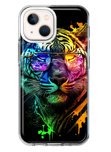 Apple iPhone 13 Neon Rainbow Swag Tiger Hybrid Protective Phone Case Cover