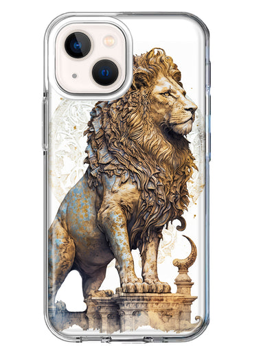 Apple iPhone 13 Ancient Lion Sculpture Hybrid Protective Phone Case Cover