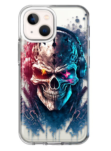Apple iPhone 13 Cyberpunk Machine Headphones Skull Double Layer Phone Case Cover