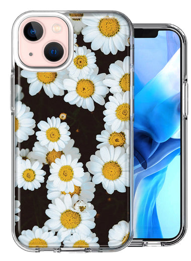 Apple iPhone 15 Plus Cute Daisy Flowers Double Layer Phone Case Cover