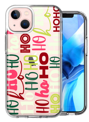 Apple iPhone 15 Plus Christmas Santa Ho Ho Ho textagraphy Festive Holiday Double Layer Phone Case Cover
