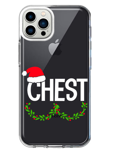 Apple iPhone 13 Pro Christmas Funny Ornaments Couples Chest Nuts Hybrid Protective Phone Case Cover