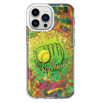 Apple iPhone 13 Pro Love Softball Girls Glove Green Tie Dye Swirl Paint Hybrid Protective Phone Case Cover