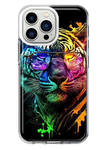 Apple iPhone 13 Pro Neon Rainbow Swag Tiger Hybrid Protective Phone Case Cover