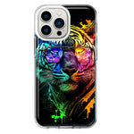 Apple iPhone 13 Pro Neon Rainbow Swag Tiger Hybrid Protective Phone Case Cover