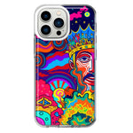 Apple iPhone 13 Pro Neon Rainbow Psychedelic Indie Hippie Indie King Hybrid Protective Phone Case Cover