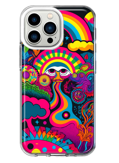 Apple iPhone 13 Pro Psychedelic Trippy Hippie Night Walk Hybrid Protective Phone Case Cover