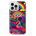 Apple iPhone 13 Pro Psychedelic Trippy Hippie Night Walk Hybrid Protective Phone Case Cover