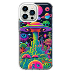 Apple iPhone 13 Pro Neon Rainbow Psychedelic UFO Alien Planet Hybrid Protective Phone Case Cover