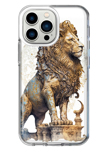 Apple iPhone 13 Pro Ancient Lion Sculpture Hybrid Protective Phone Case Cover