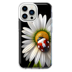 Apple iPhone 13 Pro Cute White Daisy Red Ladybug Double Layer Phone Case Cover