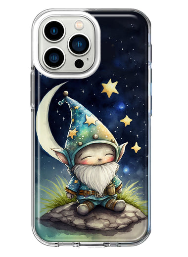 Apple iPhone 13 Pro Stars Moon Starry Night Space Gnome Hybrid Protective Phone Case Cover