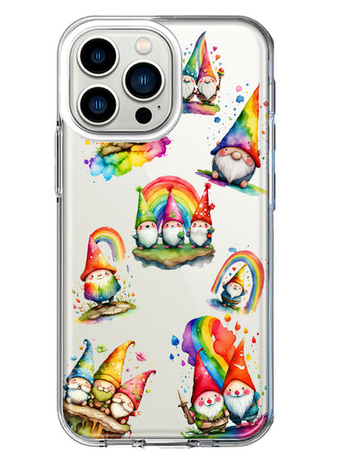 Apple iPhone 13 Pro Colorful Neon Glow Rainbow Gnomes Painting Hybrid Protective Phone Case Cover