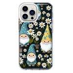 Apple iPhone 13 Pro Cute White Daisies Gnomes Flowers Floral Double Layer Phone Case Cover