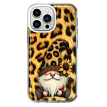 Apple iPhone 13 Pro Gnome Sunflower Leopard Hybrid Protective Phone Case Cover