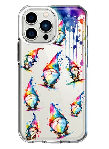 Apple iPhone 13 Pro Neon Water Painting Colorful Splash Gnomes Hybrid Protective Phone Case Cover