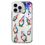 Apple iPhone 13 Pro Neon Water Painting Colorful Splash Gnomes Hybrid Protective Phone Case Cover