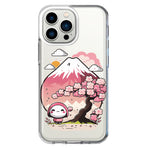 Apple iPhone 13 Pro Kawaii Manga Pink Cherry Blossom Fuji Mountain Mochi Girl Hybrid Protective Phone Case Cover