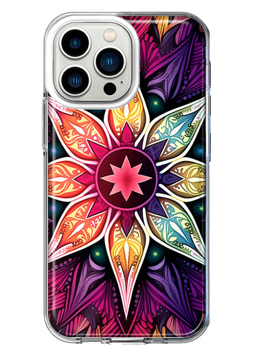 Apple iPhone 13 Pro Mandala Geometry Abstract Star Pattern Hybrid Protective Phone Case Cover