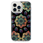Apple iPhone 13 Pro Mandala Geometry Abstract Elephant Pattern Hybrid Protective Phone Case Cover