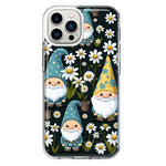 Apple iPhone 13 Pro Max Cute White Daisies Gnomes Flowers Floral Double Layer Phone Case Cover