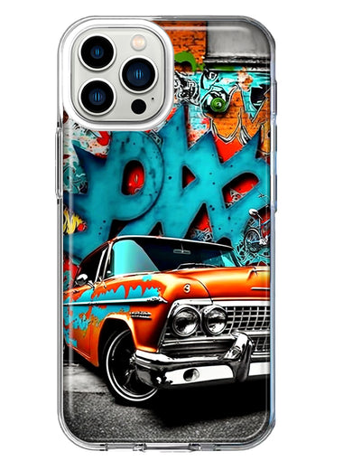 Apple iPhone 13 Pro Max Lowrider Painting Graffiti Art Hybrid Protective Phone Case Cover