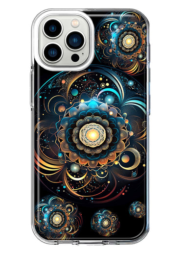 Apple iPhone 13 Pro Max Mandala Geometry Abstract Multiverse Pattern Hybrid Protective Phone Case Cover