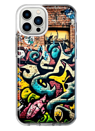 Apple iPhone 13 Pro Max Urban Graffiti Wall Art Painting Hybrid Protective Phone Case Cover