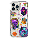Apple iPhone 13 Pro Cute Halloween Spooky Horror Scary Neon Characters Hybrid Protective Phone Case Cover