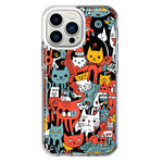 Apple iPhone 13 Pro Psychedelic Cute Cats Friends Pop Art Hybrid Protective Phone Case Cover