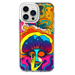 Apple iPhone 13 Pro Neon Rainbow Psychedelic Trippy Hippie Big Brain Hybrid Protective Phone Case Cover