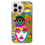 Apple iPhone 13 Pro Neon Rainbow Psychedelic Trippy Hippie DaydreamHybrid Protective Phone Case Cover
