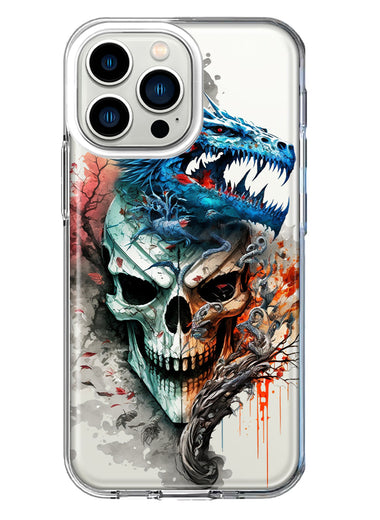 Apple iPhone 13 Pro Fantasy Blue Dragon Dream Skull Double Layer Phone Case Cover
