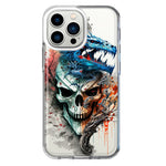 Apple iPhone 13 Pro Fantasy Blue Dragon Dream Skull Double Layer Phone Case Cover