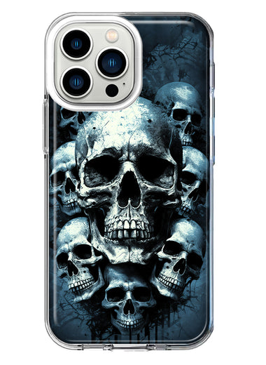 Apple iPhone 13 Pro Graveyard Death Dream Skulls Double Layer Phone Case Cover