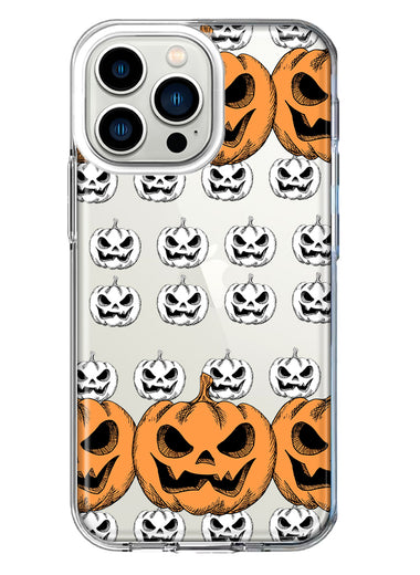 Apple iPhone 13 Pro Halloween Spooky Horror Scary Jack O Lantern Pumpkins Hybrid Protective Phone Case Cover