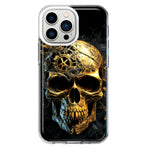Apple iPhone 13 Pro Steampunk Skull Science Fiction Machinery Double Layer Phone Case Cover