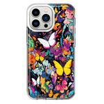 Apple iPhone 13 Pro Psychedelic Trippy Butterflies Pop Art Hybrid Protective Phone Case Cover