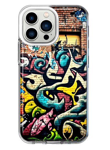 Apple iPhone 13 Pro Urban Graffiti Wall Art Painting Hybrid Protective Phone Case Cover