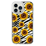Apple iPhone 13 Pro White Zebra Sunflowers Polkadots Double Layer Phone Case Cover