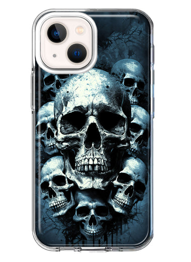 Apple iPhone 13 Mini Graveyard Death Dream Skulls Double Layer Phone Case Cover