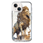 Apple iPhone 15 Ancient Lion Sculpture Hybrid Protective Phone Case Cover