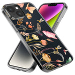 Apple iPhone SE 2nd 3rd Generation Peach Meadow Wildflowers Butterflies Bees Watercolor Floral Hybrid Protective Phone Case Cover