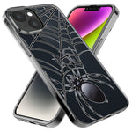 Apple iPhone 15 Pro Creepy Black Spider Web Halloween Horror Spooky Hybrid Protective Phone Case Cover