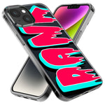 Apple iPhone 12 Pro Max Teal Pink Clear Funny Text Quote Dank Hybrid Protective Phone Case Cover