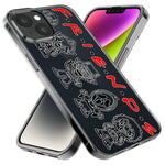 Apple iPhone 15 Cute Halloween Spooky Horror Scary Characters Friends Hybrid Protective Phone Case Cover