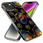 Apple iPhone 15 Mandala Geometry Abstract Dragon Pattern Hybrid Protective Phone Case Cover