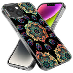 Apple iPhone 15 Mandala Geometry Abstract Elephant Pattern Hybrid Protective Phone Case Cover