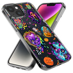 Apple iPhone 12 Mini Cute Halloween Spooky Horror Scary Neon Characters Hybrid Protective Phone Case Cover