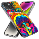 Apple iPhone 14 Plus Neon Rainbow Psychedelic Trippy Hippie Big Brain Hybrid Protective Phone Case Cover